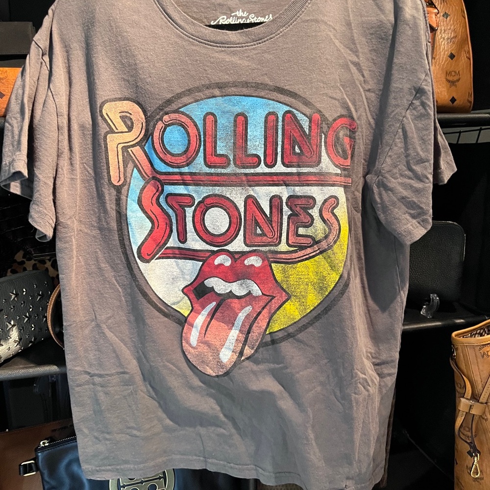 Rolling Stones Gray and Red Short Sleeve Tee